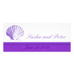 Invitations violettes de mariage de plage de Shell