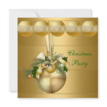 Invite Christmas Party Gold Balls invitations