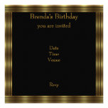 Invite Elegant Gold & Black Stripes
