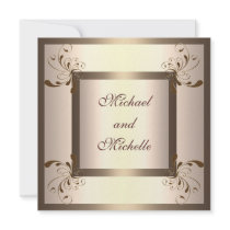 Invite Engagement Glamour Cream Gold Floral