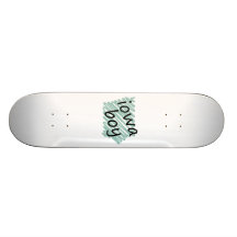 Iowa Boy on Child's Iowa Map Drawing Skate Board Decks
