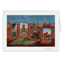 Iowa (Cornfields & Corn) - Large Letter Scenes Greeting Cards