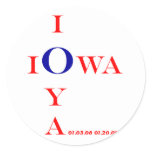 IOWA IOYA Inauguration 2009 gifts Round Stickers