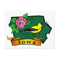 Iowa Map Postcard