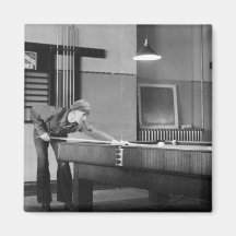 Iowa Pool Hall, 1940s Magnet