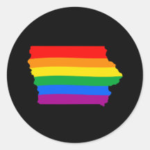 IOWA PRIDE -.png Round Sticker