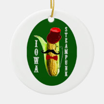 iowa steampunk corncob mascot christmas tree ornament