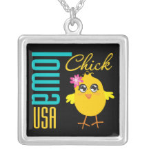 Iowa USA Chick Personalized Necklace