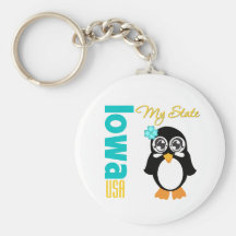 Iowa USA Penguin Key Chains