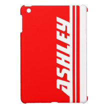 Ipad rouge et blanc nommé de sport de rayure mini