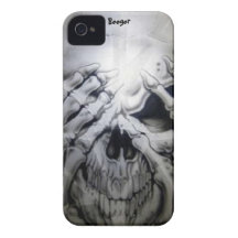 Iphone 4 ID - Peek-a-BOO Skull iPhone 4 Case-Mate Case