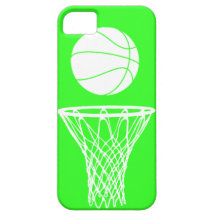 iPhone 5 Basketball Silhouette White on Green