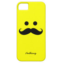 iPhone 5 Case Personalized Moustache Smiley Face