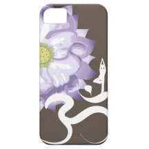 iPhone blanc de l'OM de Lotus de silhouette pourpr Coque Case-Mate iPhone 5