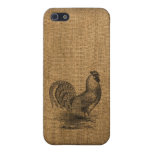 iPhone Case Rustic Burlap Rooster iPhone 5 Cover