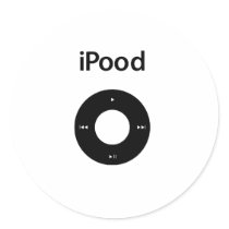 Ipod Spoof Ipood Black Round Sticker