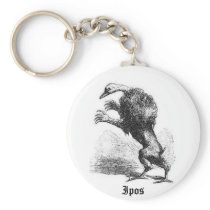 Ipos Woodcut Style Keychain
