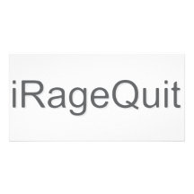 iRageQuit Rage Quitting Gamer Personalized Photo Card