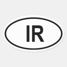 Iran "IR" Oval Sticker