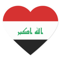 Iraq Flag Heart Sticker