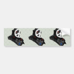 Iraq Trendy Peace Sign with Iraqi map Bumper Stickers