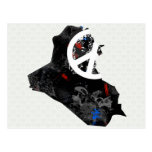 Iraq Trendy Peace Sign with Iraqi map Post Cards