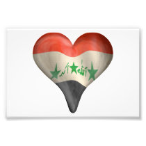 Iraqi Flag In A Heart Art Photo
