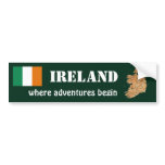 Ireland Flag + Map Bumper Sticker
