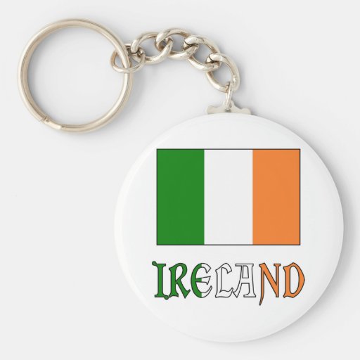 Ireland Flag & Word Key Chain