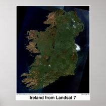 Ireland from Landsat 7 Posters