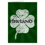 Ireland Grunge Clover Greeting Card (light)