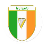 Ireland Harp Irish Flag Shield stickers