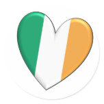 Ireland Heart Flag stickers