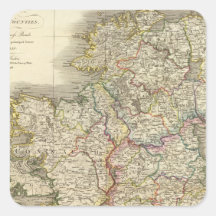 Ireland map square stickers