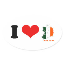IRELAND MAP OVAL STICKER