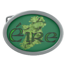 Ireland Shamrock Map Belt Buckle