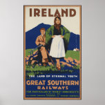 Ireland Vintage Travel Poster Ad Retro Prints