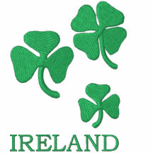Ireland with Shamrocks Embroidered Shirt