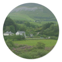 Irelands Green Fild Round Stickers