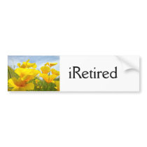 iRetired bumper sticker Retired Retirement Floral