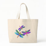 Iridescent Dive Bombing Dragonflies Tote Bag