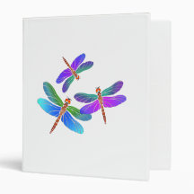 Iridescent Dive Bombing Dragonflies Vinyl Binders