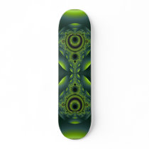 Iridescent Green Fractal Skateboard Deck