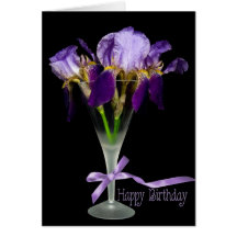 Iris Birthday Drink Greeting Cards