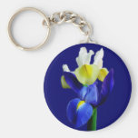 Iris bleus et jaunes 1B Porte-clefs