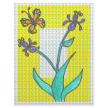 Iris & Butterfly Patterned Scrapbooking Paper Customized Letterhead