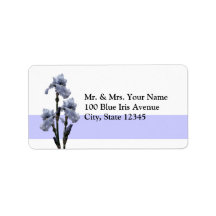 Iris de bleu étiquette d’adresse