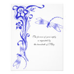 Iris & Dragonfly Royal Blue Wedding Reply Cards Personalized Invitation