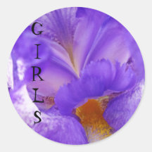 Iris Flowers GIRLS stickers Purple Irises Flower