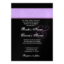 Iris Purple Damask Wedding Invitation
